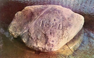 Historic Plymouth Rock, Plymouth, Massachusetts -- POSTAL - Imagen 1 de 2
