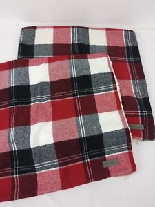 Eddie Bauer Home Edgewood Plaid Flannel Sherpa Zip Pillow Covers Red Black 20in