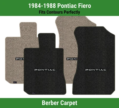 Alfombrillas delanteras Lloyd Berber para Pontiac Fiero '84-88 con Pontiac plateado sobre negro Foto 1 de 4
