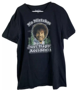 Bob Ross Mens XL Black Graphic T-Shirt - Picture 1 of 6