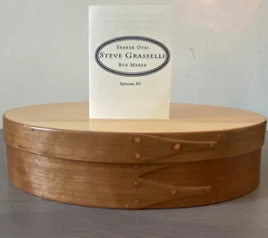 Steve Grasselli Shaker Button Box Cherry & Pine #4 Oval Syracuse New York 8.75”L - Picture 1 of 22