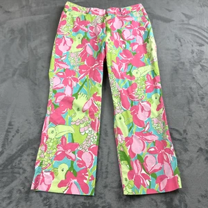 Vintage Lilly Pulitzer Pants Womens Size 10 Ankle Nautical Tucan Unique Crop 24" - Picture 1 of 10