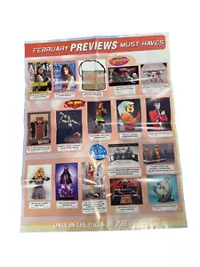 Póster promocional 2003 Feb Previews Teen Titans Buffy Thor Batgirl Sabretooth Raven - Imagen 1 de 4