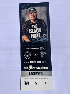 LAS VEGAS RAIDERS vs ATLANTA FALCONS, DEC 16, 2024, RAIDER NATION TICKET STUB - Picture 1 of 2