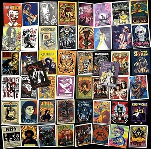 UK 50 Rock Stickers Lot Heavy Metal Punk Band Music Guitar Car Decals Skateboard - Picture 1 of 11