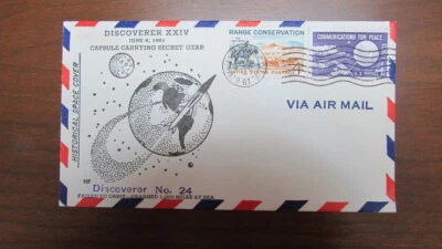 UNITED STATES SPACE DISCOVER XXIV (24)  UNADDRESSED CACHETED COVER 1961 - Image 1 of 2