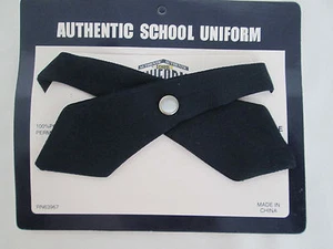 Lot of two (2) Girls Bow tie bows Authentic school uniform pretied Navy blue NEW - Picture 1 of 4