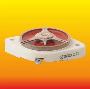 (10–100) pF RUSSIAN VARIABLE TUNING TRIMMER SILVER-CERAMIC CAPACITOR KPK-3 КПК-3 - Picture 1 of 3