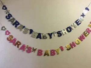 Personalised Alphabet Baby Shower Bunting Decoration Party Banner Birthday ABS3a - Picture 1 of 18