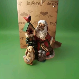 Jim Shore A Year Of Cheer Christmas 2016 Santa Claus Cardinal Bunny Squirrel 7” - Picture 1 of 4