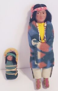 1930 SKOOKUM Bully Good Doll Beads Papoose Native American Indian Label EUC