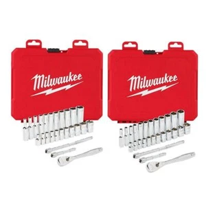 Milwaukee Ratchet + Socket Mechanics Tool Set 1/4" Drive SAE/Metric (54-Pcs) - Picture 1 of 12