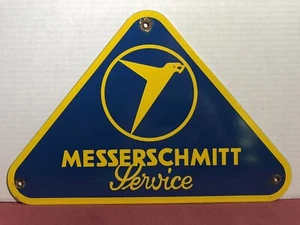 "Letrero de automóvil alemán de porcelana vintage Messerschmitt Service 16""" - Imagen 1 de 6