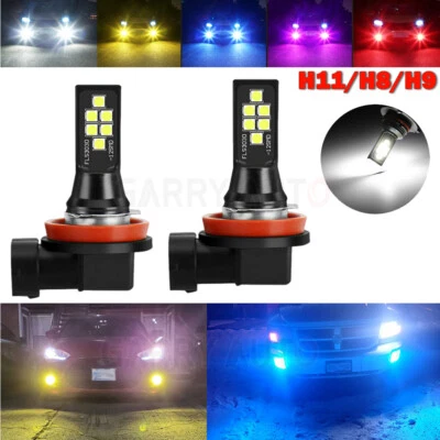 2pcs LED Fog Light Bulb H8 H9 H11 Fog Light Bulbs 5 Colors available High Power  - Image 1 of 4