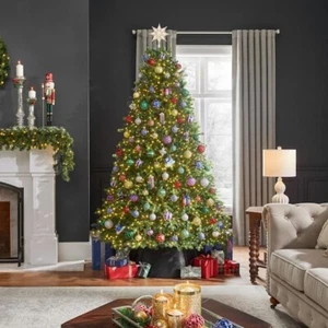 Home Decorators 7.5 ft. Pre-Lit LED Elegant Grand Fir Christmas Tree T29 - Picture 1 of 10