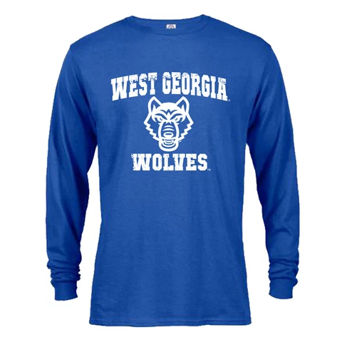 University of West Georgia UWG Wolves Distressed Retro Logo Long Sleeve T-Shirt Cover
