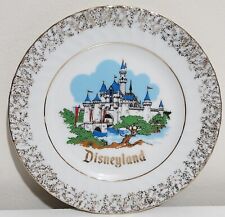 Disneyland Plate Vintage Gold Trim Castle Magic Kingdom Sleeping Beauty Japan