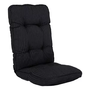 Stuhlauflage Sesselauflage Sitzauflage Dick 124x48 cm Gartenauflage Schwarz - Bild 1 von 2