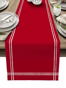 Red Table Runner Dresser Scarves Farmhouse Red Dining Table Runners 36 inches... - Picture 1 of 9