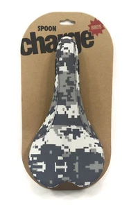 Charge Bikes Spoon Bicycle Saddle White Snow Digi Camo CrMo Rails Road Mountain - Picture 1 of 5