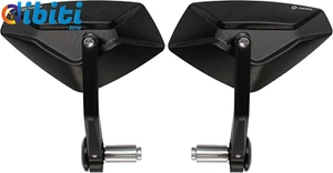 Nero CNC Alluminio Specchietti Retrovisore Manubrio Moto Omologati End Bar, Spec - Foto 1 di 12