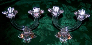 2 Gorgeous Mikasa Double Light Crystal Candlesticks - Picture 1 of 2