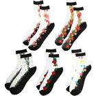 Silky Ankle High Socks for Women, 5 Pairs, Design
