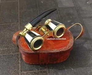 Gafas de ópera de latón vintage madreperla y mango accesorios de latón Francia - Imagen 1 de 4