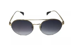 Gafas de sol de titanio monturas doradas lentes negras redondas Utg19a007 con estuche aspecto de colección - Imagen 1 de 10