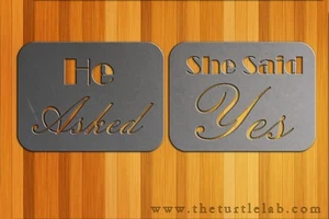 He Asked She Said YES Wedding Plaque Sign Metal Wall Art Decor Decoration - Picture 1 of 1