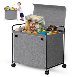 110L Extra Large Toy Bin with Lids & Wheels, Toy Box for Living Room Area - Picture 1 of 7