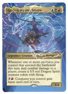 Goro Goro and Satoru Altered Art MTG Prerelease Commander Legendary Haste Dragon - Picture 1 of 1