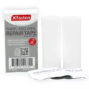 XFasten Fabric and Vinyl Repair Tape, Clear, 3-Inches by 20-Inches (2-Set) - Picture 1 of 7