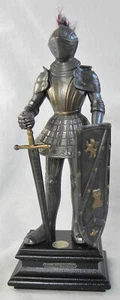 "Armatura Ser. XVI" Mittelalterlicher Ritter, 9" Zinnguss auf Sockel, La Balestra Italien - Bild 1 von 11