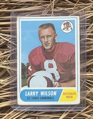 1968 Topps Football Card 164 Larry Wilson St. Louis Cardinals Creases nc551 - Image 1 of 2
