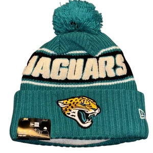 New Era Jacksonville Jaguars NFL Team Knit Pom Hat Teal Black White - Bild 1 von 4