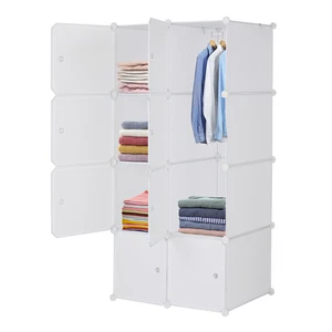 8 Cubos Organizador Apilable Cubo Plástico Estantes de Almacenamiento Diseño Multifuncional M - Imagen 1 de 8