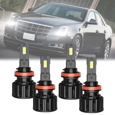 For Cadillac CTS CT-S 2008-2014 Combo White LED Headlight Bulbs High Low Beam - Image 1 of 4