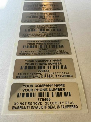 [QTY 250] CUSTOM PRINTED WARRANTY TAMPER EVIDENT VOID LABELS STICKERS-2 LINES - Image 1 of 2
