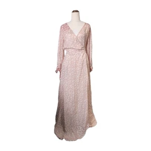 Hannah Artwear Luna Silk Wrap Maxi Dress Women's Boho Floral Pink 100% Silk - Bild 1 von 7