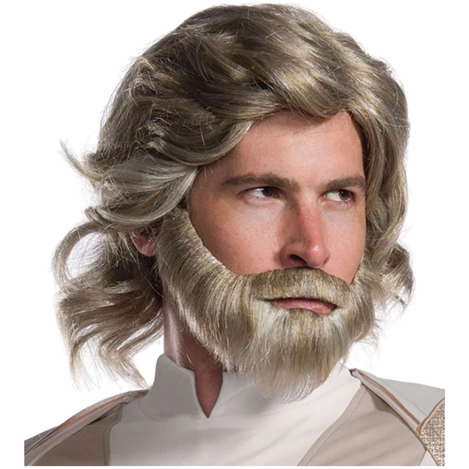 Luke Skywalker Disney Star Wars The Last Jedi Movie Mens Costume Wig and Beard - Image 1 of 1