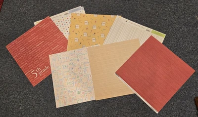 SCHOOL LOT OF 31 PIECES * Scrapbook  Papers Stickers Lot - Image 1 of 4