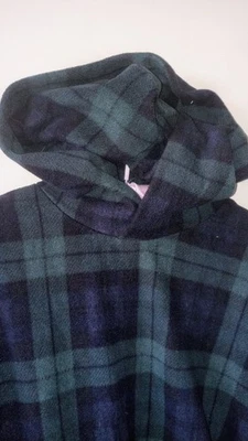 VINTAGE 90s Gap Pullover Fleece Jacket Tartan Plaid Green Mens Medium Hooded - Image 1 of 4