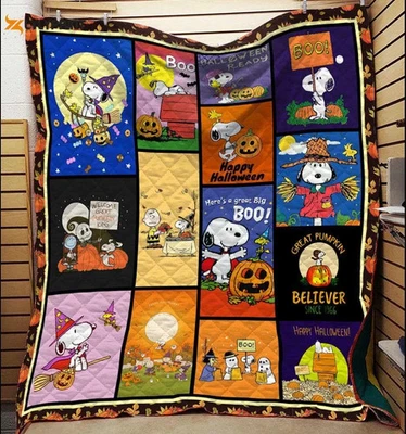 Cartoon Character Rectangle PS Dog Halloween Quilt Fleece Blanket For Fans Home  - Image 1 of 4