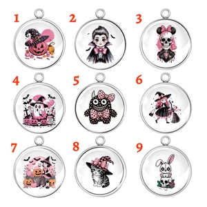 Pink Spooky Halloween Charms – Cute Witchy & Gothic Designs for Jewelry - Picture 1 of 23