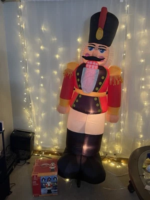 VERY RARE Nutcracker Blow Up Home Depot Airblown Inflatable Gemmy 7 Feet Tall - Image 1 of 4