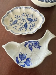 Vintage Andrea By Sadek Coin Trinket Soap Trays Approx 6”. Bird & Scalloped - Picture 1 of 5