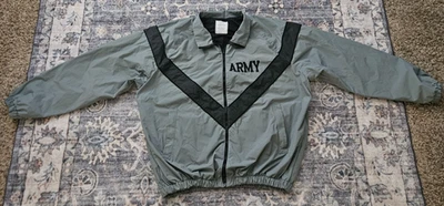 Army Jacket Men's M Long Full Zip Activewear Nylon Gray Reflective - Image 1 of 4