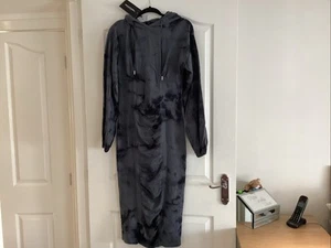 New With Tags. Pretty Little thing Hooded Midi Dress Size 12. Grey And Black. - Picture 1 of 4
