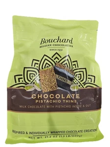 Bouchard Belgian Chocolatier Chocolate Pistachio Thins 21.2 Ounce - Picture 1 of 6